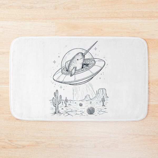 Item preview, Vintage Narwhal Riding UFO Animal Lover designed and sold by DoodleTortle.