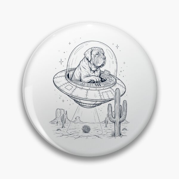Item preview, Vintage Neapolitan Mastiff Riding UFO Dog Mom Dad Lover designed and sold by DoodleTortle.