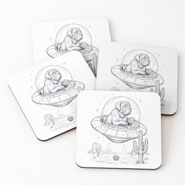 Item preview, Vintage Neapolitan Mastiff Riding UFO Dog Mom Dad Lover designed and sold by DoodleTortle.