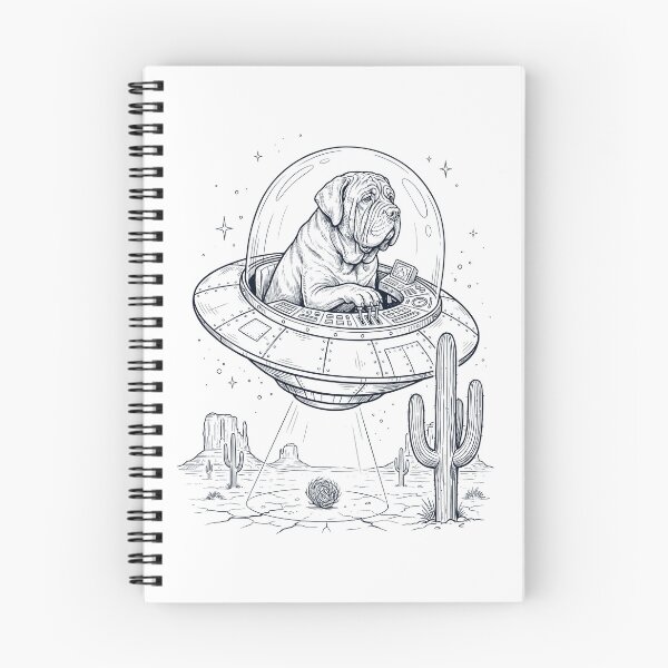 Item preview, Vintage Neapolitan Mastiff Riding UFO Dog Mom Dad Lover designed and sold by DoodleTortle.