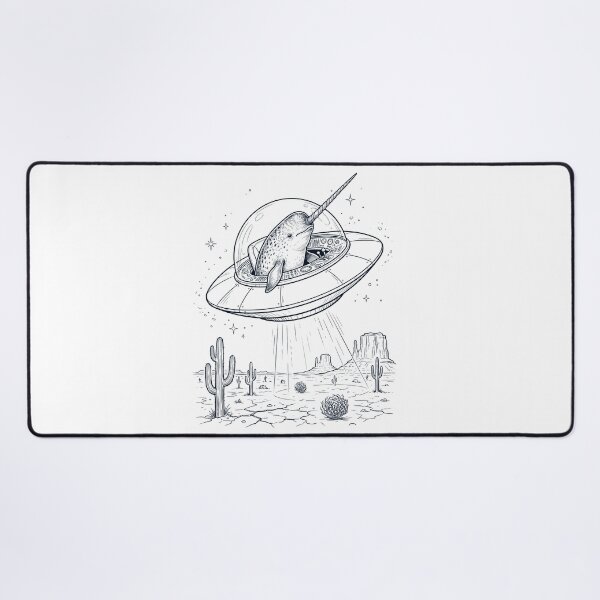 Item preview, Vintage Narwhal Riding UFO Animal Lover designed and sold by DoodleTortle.