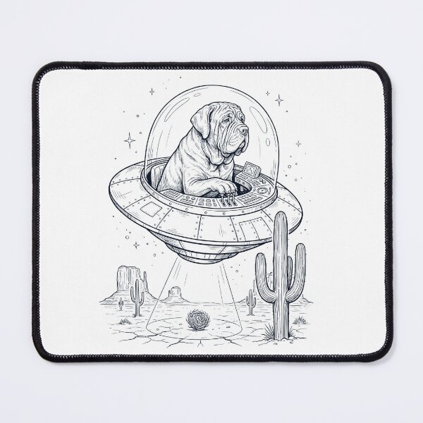 Item preview, Vintage Neapolitan Mastiff Riding UFO Dog Mom Dad Lover designed and sold by DoodleTortle.