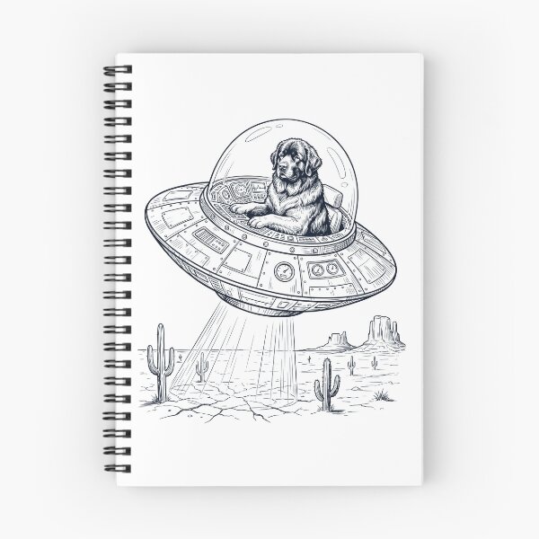 Item preview, Vintage Newfoundland Riding UFO Dog Mom Dad Lover designed and sold by DoodleTortle.