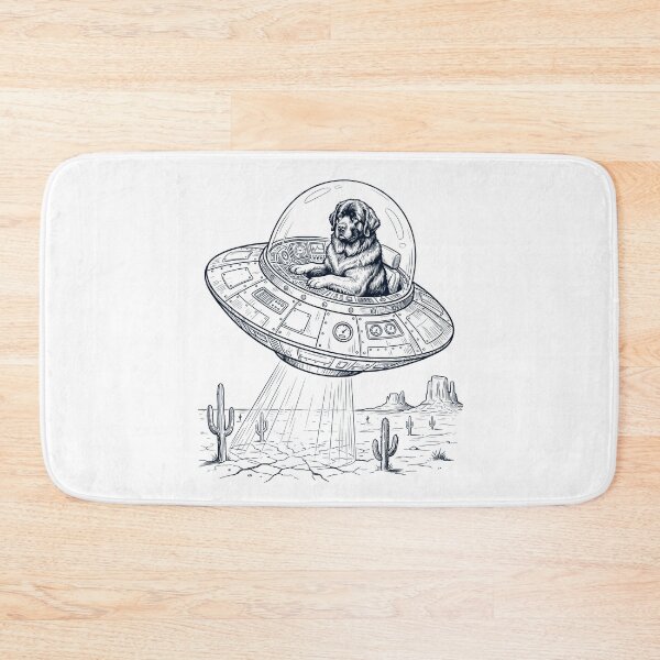 Item preview, Vintage Newfoundland Riding UFO Dog Mom Dad Lover designed and sold by DoodleTortle.
