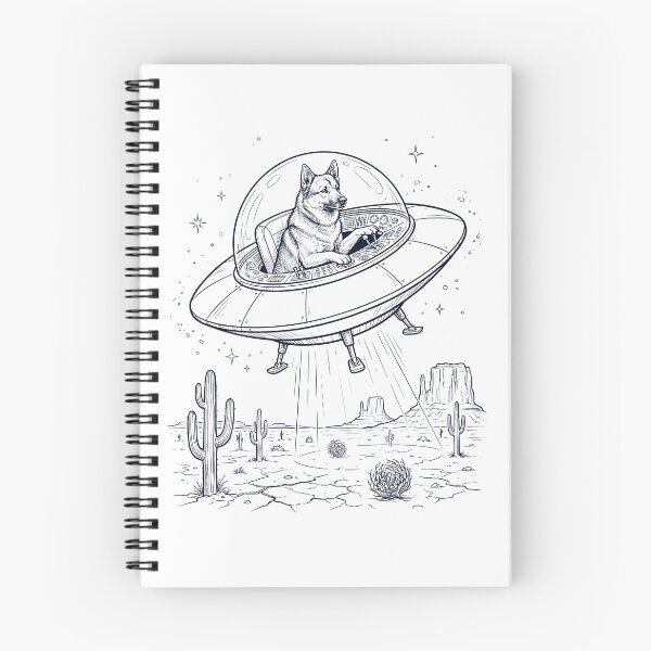Item preview, Vintage Norwegian Buhund Riding UFO Dog Mom Dad Lover designed and sold by DoodleTortle.