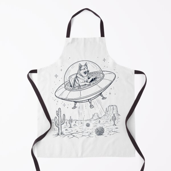 Item preview, Vintage Norwegian Buhund Riding UFO Dog Mom Dad Lover designed and sold by DoodleTortle.