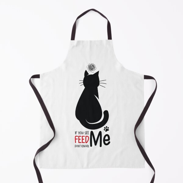 Item preview, Minimalist Hungry Black Cat - If You See Me Feed Me designed and sold by AtelierMoorish.