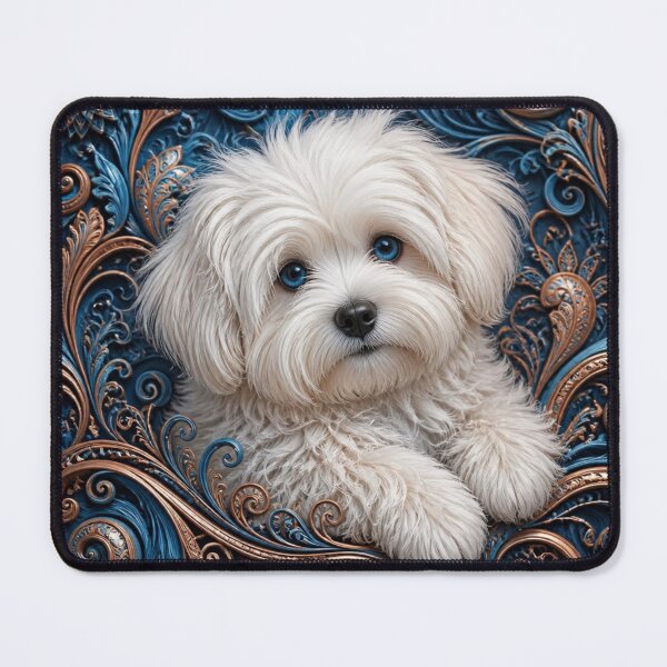 Item preview, Cute White Coton de Tulear Puppy Intricate Pattern designed and sold by Wags & Tails.