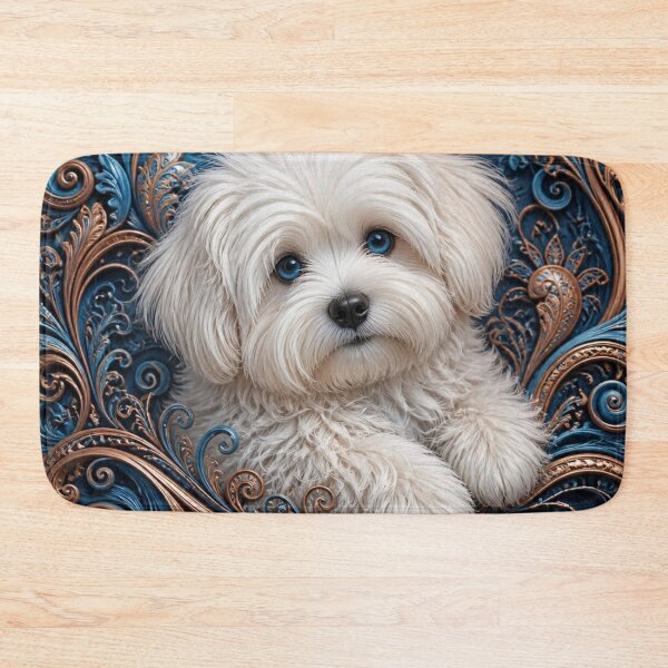 Item preview, Cute White Coton de Tulear Puppy Intricate Pattern designed and sold by Wags & Tails.