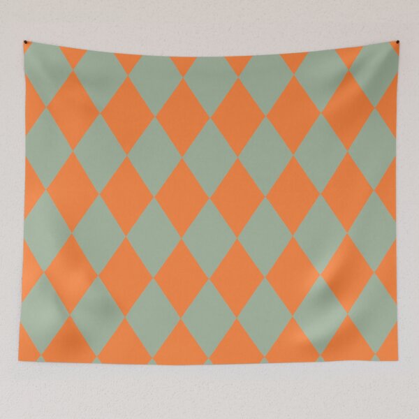 Item preview, Khaki and orange harlequin diamonds  designed and sold by beesocks.