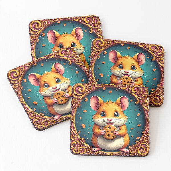 Item preview,  Cute Hamster Cookie Portrait Whimsical Retro Animal Illustration designed and sold by AnimalAirtistry.