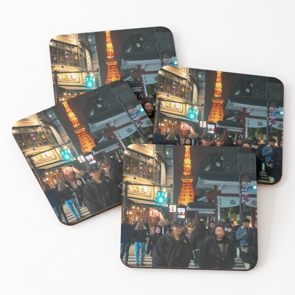 Item preview, Tokyo at night time with Tokyo Tower at the background designed and sold by sinseeho.