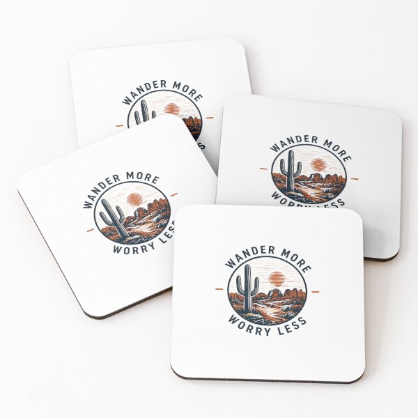 Item preview, Wander More Worry Less Desert Sunset Retro Design designed and sold by StateMoodDesigns.