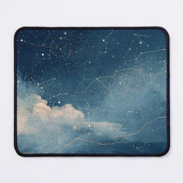 Item preview, Celestial Night Sky Constellation Art – Golden Ocean Dreams designed and sold by AtlantiqArt.