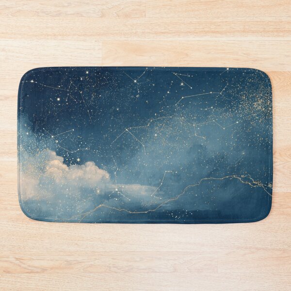 Item preview, Celestial Night Sky Constellation Art – Golden Ocean Dreams designed and sold by AtlantiqArt.