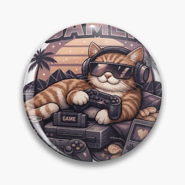 Item preview, Retro Gamer Cat Chill Lofi Aesthetic Art designed and sold by Northern Glow Art.