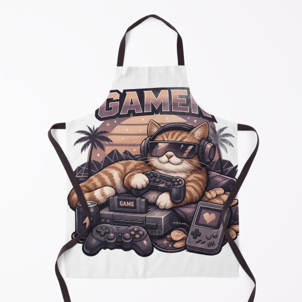 Item preview, Retro Gamer Cat Chill Lofi Aesthetic Art designed and sold by Northern Glow Art.