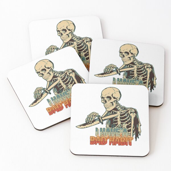 Item preview, I Have A Bad Habit Retro Skeleton Knife Sarcastic Funny Vintage Graphic designed and sold by LunaPixelStudio.