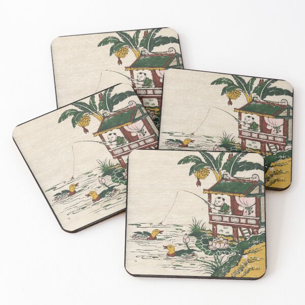 Item preview, Vintage Fishing Scene Print with Ducks designed and sold by eliramaison.