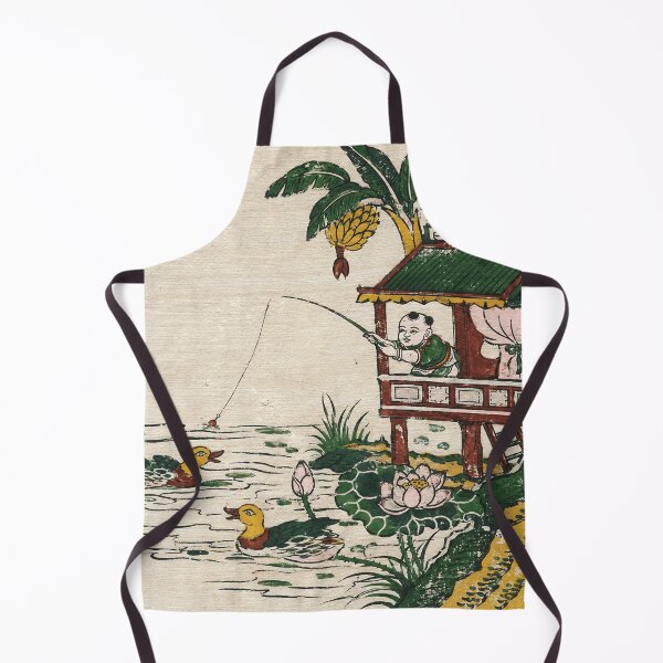 Item preview, Vintage Fishing Scene Print with Ducks designed and sold by eliramaison.
