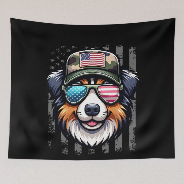 Item preview, Funny Australian Shepherd 4th July USA Flag America Mom Dad Kids designed and sold by rafaeltto.