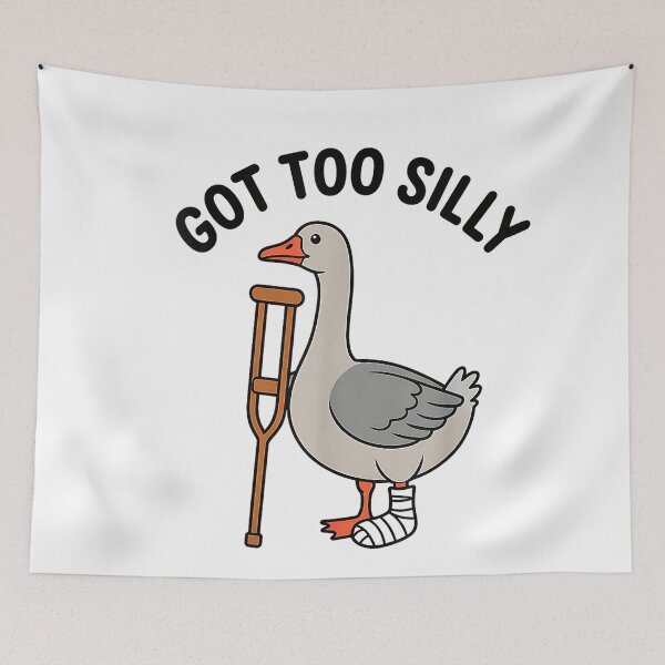 Item preview, Got Too Silly Funny Goose Leg Injury Animal Design T-Shirt_4500x5400 designed and sold by CriseldaBruning.
