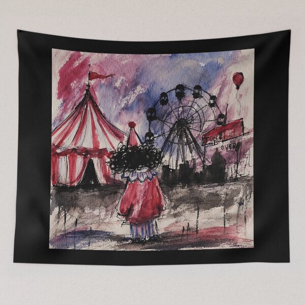 Item preview, Sad Clown Carnival Watercolor  designed and sold by eliramaison.