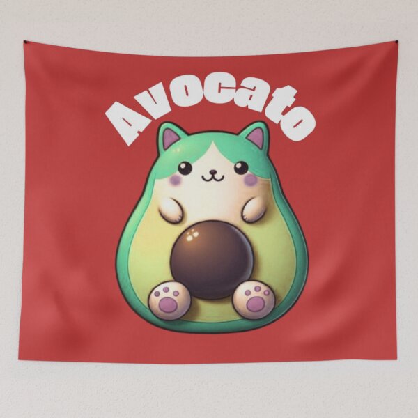 Item preview, Avocato Cute Kawaii Cat Avocado Pun Cartoon designed and sold by HopeAndHustle.
