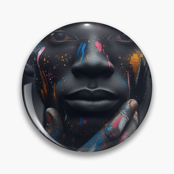 Item preview, a well detailed close shot portrait of black man covered in paint  designed and sold by Adanne Chukwudi.