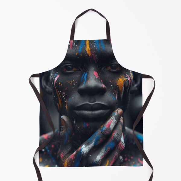 Item preview, a well detailed close shot portrait of black man covered in paint designed and sold by Adanne Chukwudi.