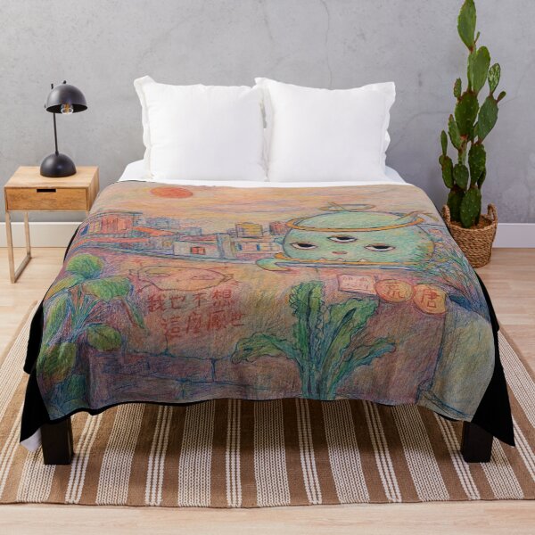 Item preview, Sleepy Monster Rooftop Sketch designed and sold by eliramaison.