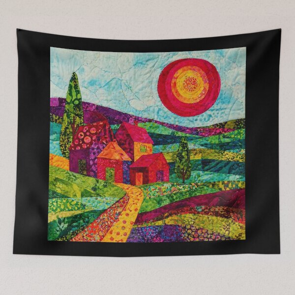 Item preview, Patchwork Hills Village Under Bright Sun designed and sold by Modaozushi216.