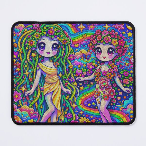 Item preview, Flower Spirits Under Rainbow Skies | Whimsical Fantasy Art designed and sold by LuxuryApparels.