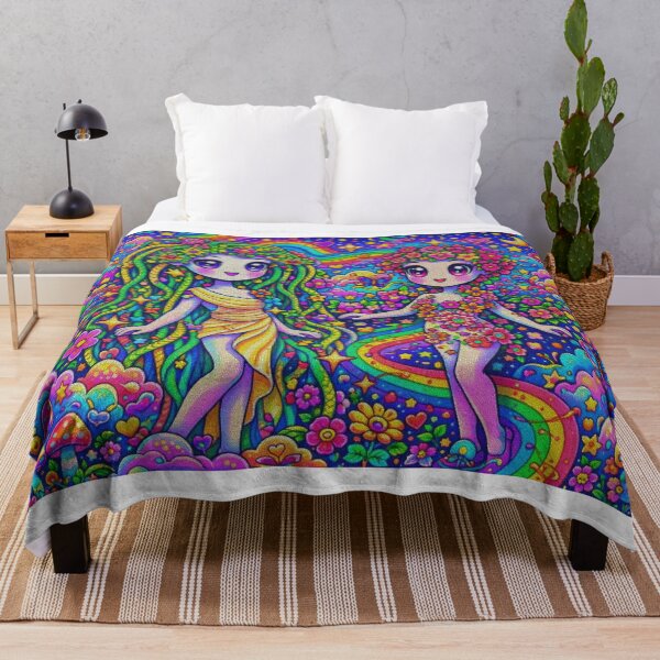 Item preview, Flower Spirits Under Rainbow Skies | Whimsical Fantasy Art designed and sold by LuxuryApparels.