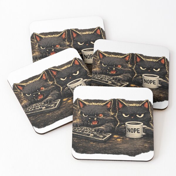 Item preview, Angry Black Cats Working Overtime designed and sold by Red66circle.