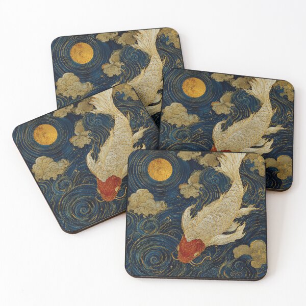 Item preview, Golden Moon Koi Art  designed and sold by eliramaison.