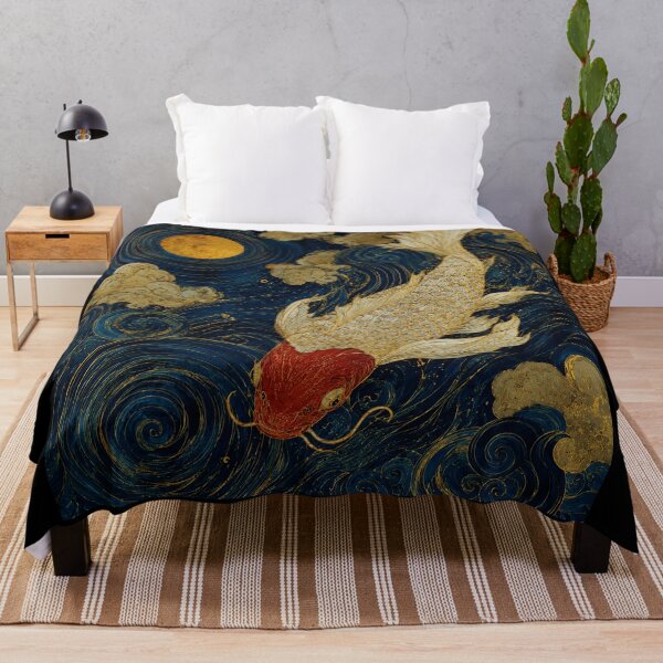 Item preview, Golden Moon Koi Art designed and sold by eliramaison.