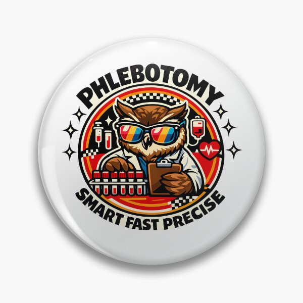 Item preview, Cool Owl Phlebotomist Sunglasses Retro Checkered Badge for National Medical Laboratory Professionals Week designed and sold by ClinicalHubs.