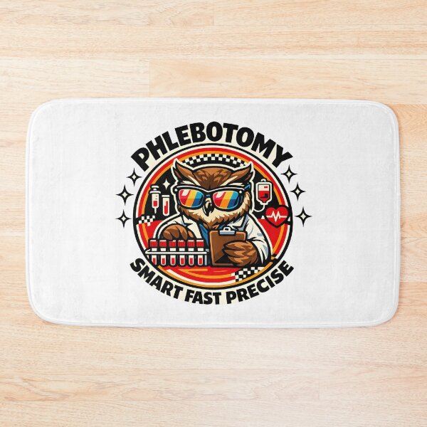 Item preview, Cool Owl Phlebotomist Sunglasses Retro Checkered Badge for National Medical Laboratory Professionals Week designed and sold by ClinicalHubs.