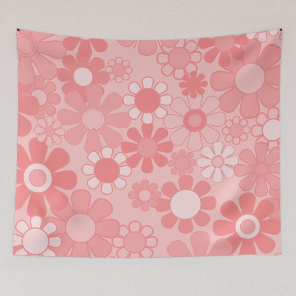 Item preview, Groovy 70s Floral Pattern in Pastel Blush Pink designed and sold by kierkegaard.