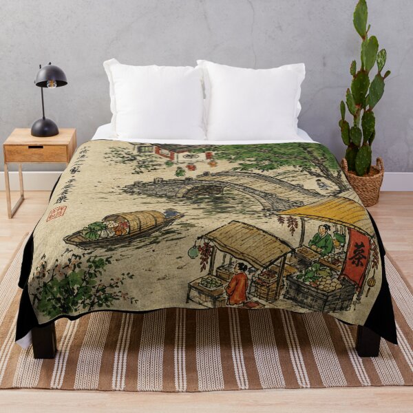 Item preview, Old Town River Scene Vintage Ink designed and sold by eliramaison.