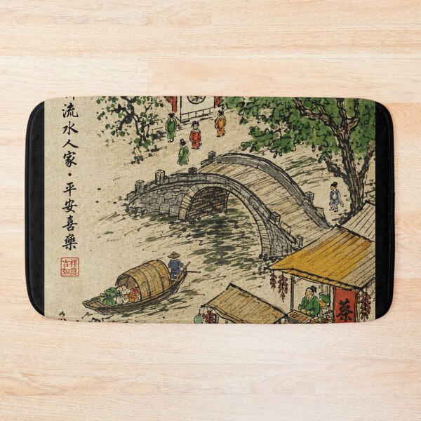 Item preview, Old Town River Scene Vintage Ink  designed and sold by eliramaison.