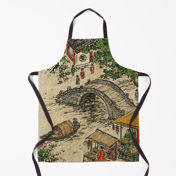 Item preview, Old Town River Scene Vintage Ink designed and sold by eliramaison.