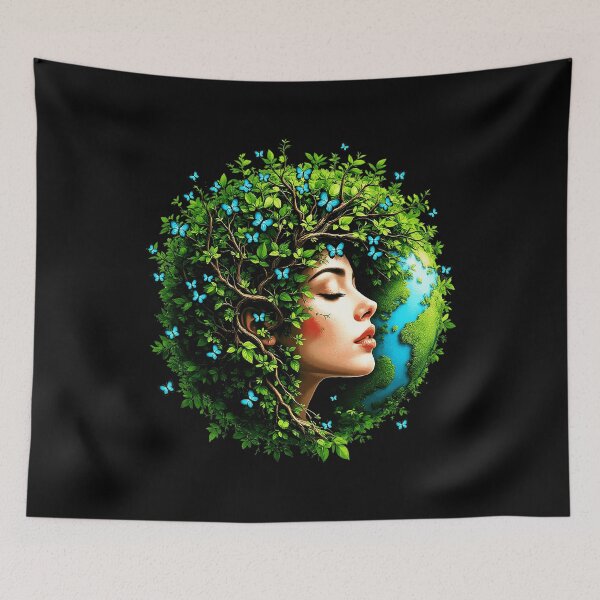 Item preview, Mother Earth Vintage Earth Day Nature Portrait designed and sold by zamiokaline.