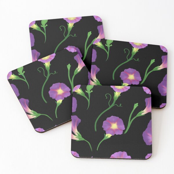 Item preview, Midnight Purple Morning Glory - Dark Botanical Floral Seamless Pattern designed and sold by Niji Hibana.