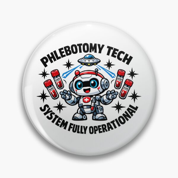 Item preview, Cute Robot Phlebotomy Tech Sci-Fi Chaos Sticker for National Phlebotomists Recognition Week designed and sold by ClinicalHubs.