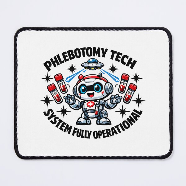 Item preview, Cute Robot Phlebotomy Tech Sci-Fi Chaos Sticker for National Phlebotomists Recognition Week designed and sold by ClinicalHubs.