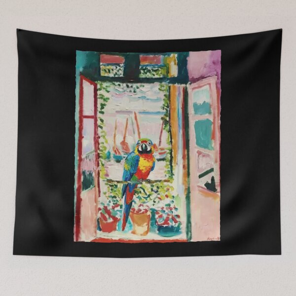 Item preview, Colorful Parrot Window Painting Mediterranean Style designed and sold by JordynLadukeg65.