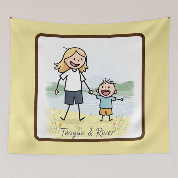 Item preview, Teagan and River holding hands by the lake designed and sold by Rue Design Company.