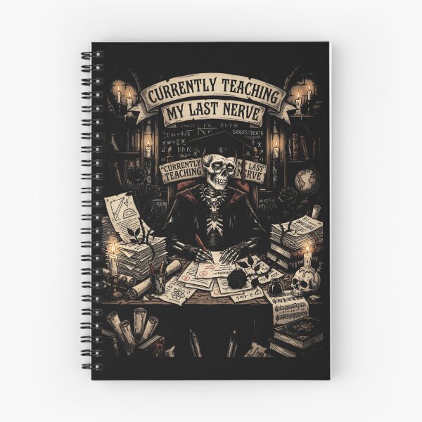 Item preview, Currently Teaching My Last Nerve Funny Gothic Skeleton Teacher designed and sold by printedartgoods.